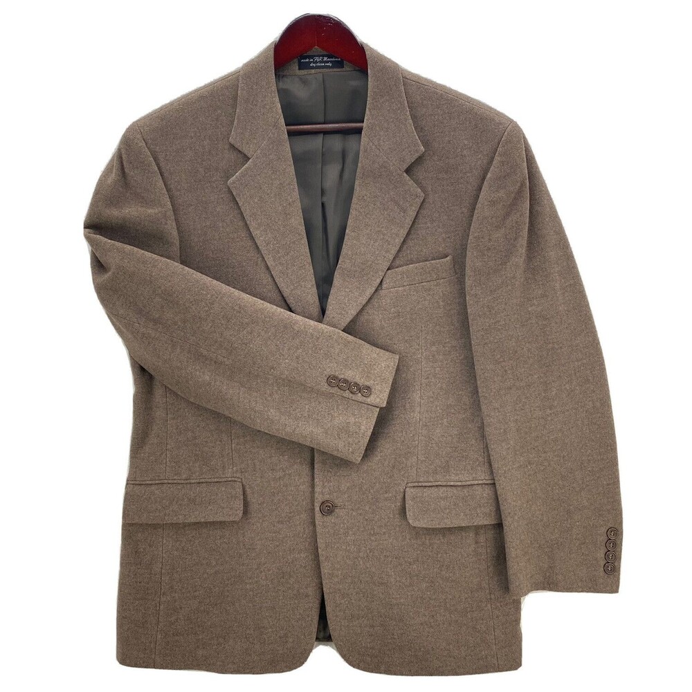 Gianfranco Ruffini Italian Blazer Cashmere Blend 3 Button Mens 40R Heather Brown